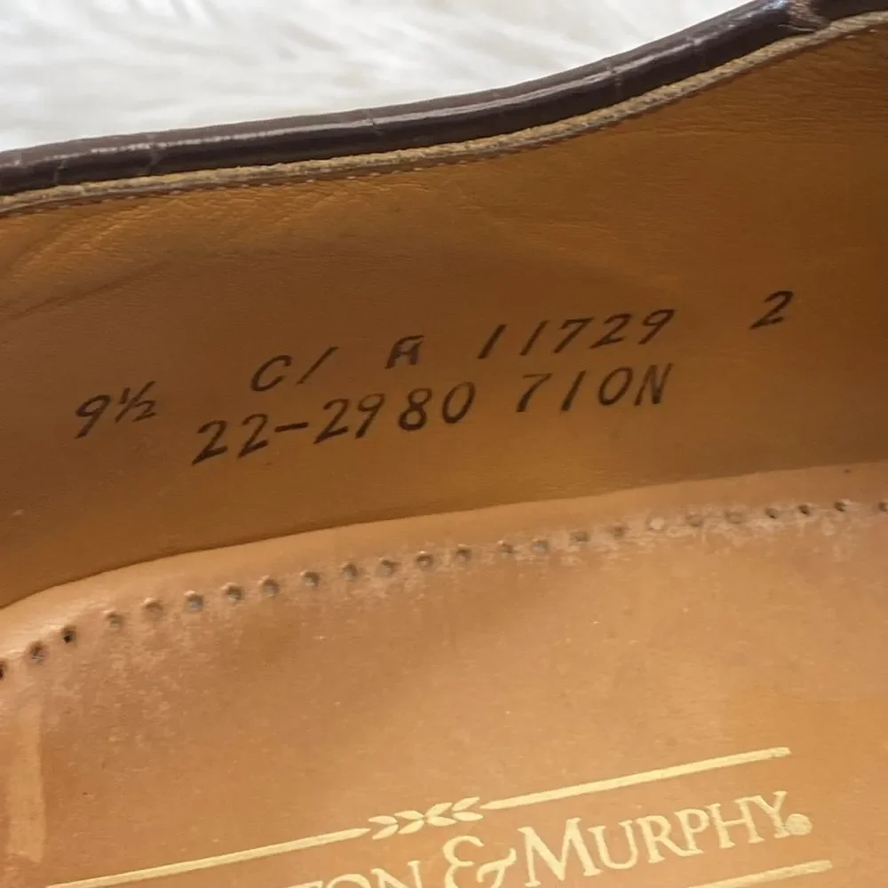 JOHNSTON & MURPHY Optima Sz 9.5 Brown Leather Oxford Made in USA